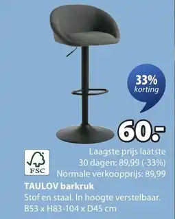 Jysk Taulov barkruk aanbieding