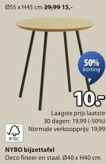 Jysk NYBO bijzettafel aanbieding