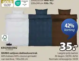 Jysk Barbo satijnen dekbedovertrek aanbieding