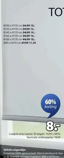 Jysk Senja rolgordijn aanbieding