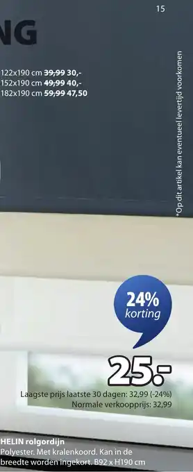 Jysk Helin rolgordijn aanbieding