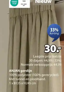 Jysk Anjan gordijn aanbieding
