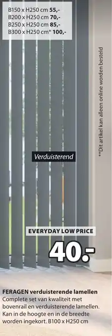 Jysk Feragen verduisterende lamellen aanbieding