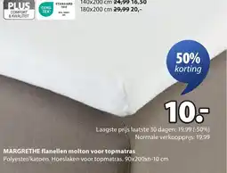 Jysk Margrethe flanellen molton voor topmatras aanbieding