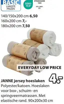 Jysk Janne jersey hoeslaken aanbieding