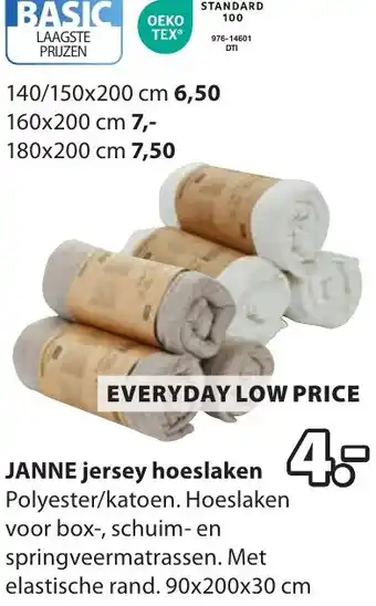 Jysk Janne jersey hoeslaken aanbieding