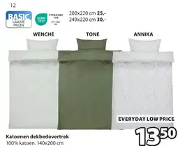 Jysk Katoenen dekbedovertrek aanbieding
