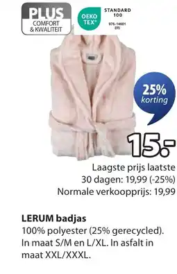 Jysk Lerum badjas aanbieding