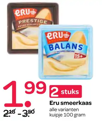 Spar Eru smeerkaas 100gram aanbieding