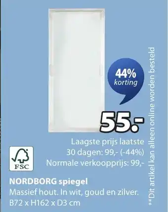 Jysk Nordborg spiegel aanbieding