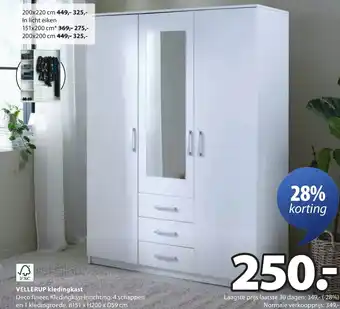Jysk Vellerup kledingkast aanbieding