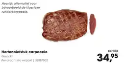 HANOS Hertenbiefstuk carpaccio aanbieding