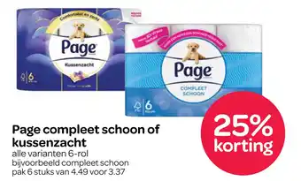 Spar Page compleet schoon of kussenzacht aanbieding