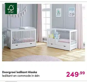 Baby & Tiener Doorgroei Ledikant Alaska Ledikant En Commode aanbieding