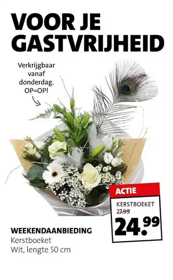 Intratuin Weekendaanbieding Kerstboeket Wit aanbieding