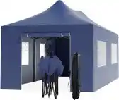 Praxis Lifegoods Partytent - Paviljoen - 3x6 M - Zijwanden - Opvouwbaar - Donkerblauw aanbieding