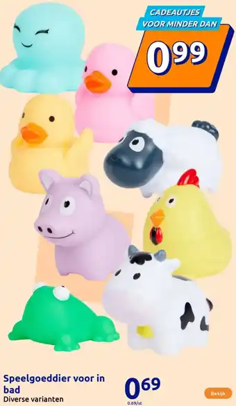 Action Speelgoeddier voor in bad aanbieding