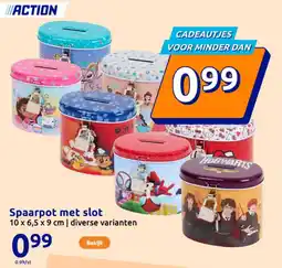Action Spaarpot met slot aanbieding