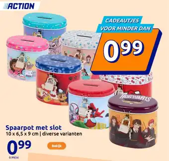 Action Spaarpot met slot aanbieding