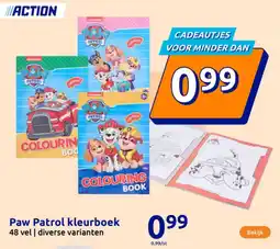 Action Paw Patrol kleurboek aanbieding