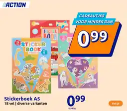 Action Stickerboek A5 aanbieding