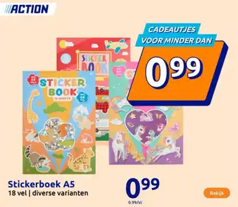 Action Stickerboek A5 aanbieding
