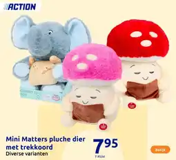 Action Mini Matters pluche dier met trekkoord aanbieding