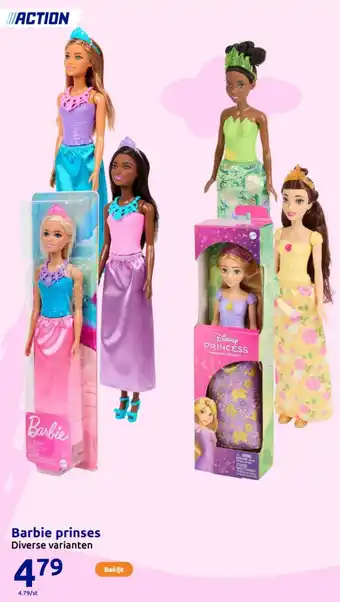 Action Barbie prinses aanbieding