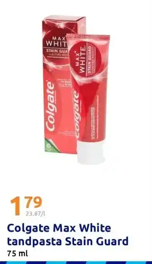 Action Colgate Max White tandpasta Stain Guard aanbieding