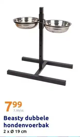Action Beasty dubbele hondenvoerbak aanbieding