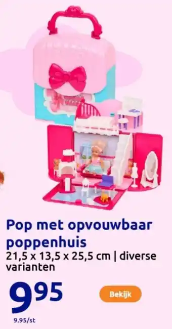 Action Pop met opvouwbaar poppenhuis aanbieding