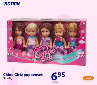 Action Chloe Girlz poppenset aanbieding