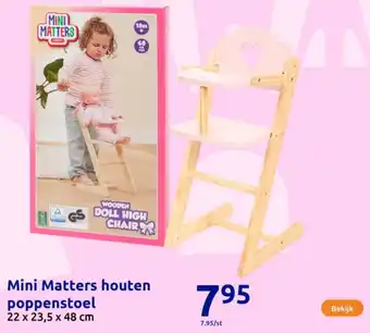 Action Mini Matters houten poppenstoel aanbieding