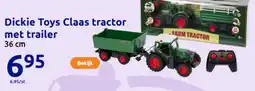 Action Dickie Toys Claas tractor met trailer aanbieding