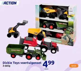 Action Dickie Toys voertuigenset aanbieding