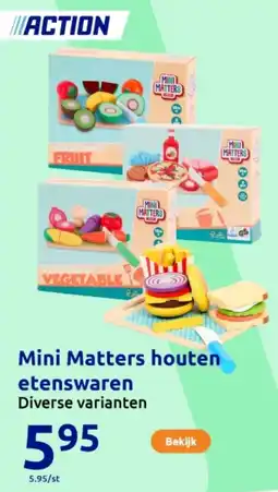 Action Mini Matters houten etenswaren aanbieding