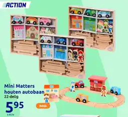 Action Mini Matters houten autobaan aanbieding