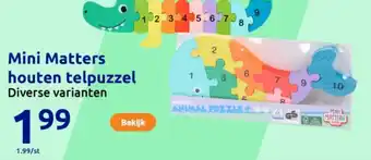 Action Mini Matters houten telpuzzel aanbieding