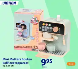 Action Mini Matters houten koffiezetapparaat aanbieding