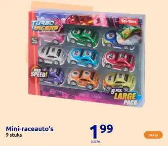 Action Mini-raceauto's aanbieding