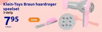 Action Klein-Toys Braun haardroger speelset aanbieding