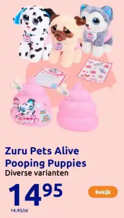 Action Zuru Pets Alive Pooping Puppies aanbieding