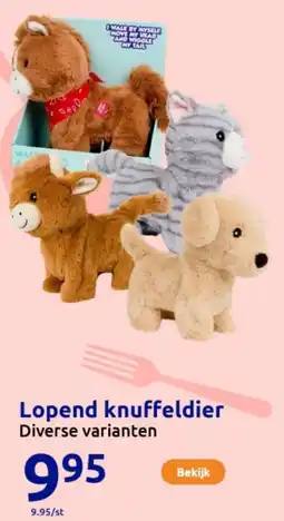 Action Lopend knuffeldier aanbieding