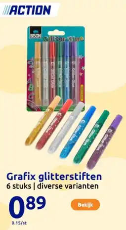 Action Grafix glitterstiften aanbieding