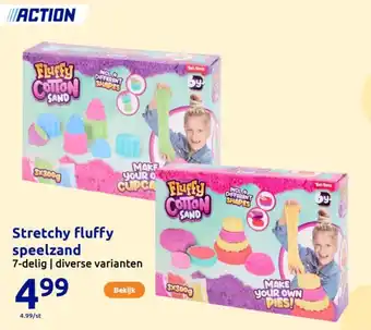 Action Stretchy fluffy speelzand aanbieding