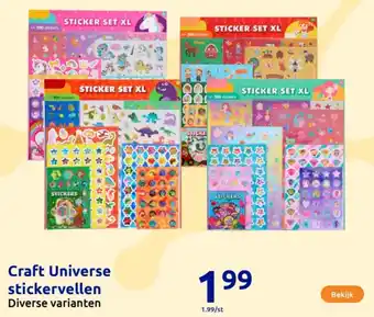 Action Craft Universe stickervellen aanbieding