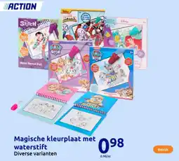 Action Magische kleurplaat met waterstift aanbieding