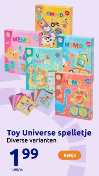 Action Toy Universe spelletje aanbieding