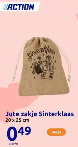 Action Jute zakje Sinterklaas aanbieding