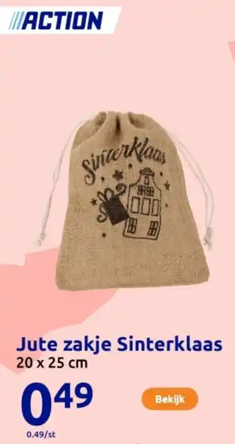 Action Jute zakje Sinterklaas aanbieding